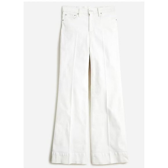 Women's White Wide-Leg Jeans - Picture 1 of 11